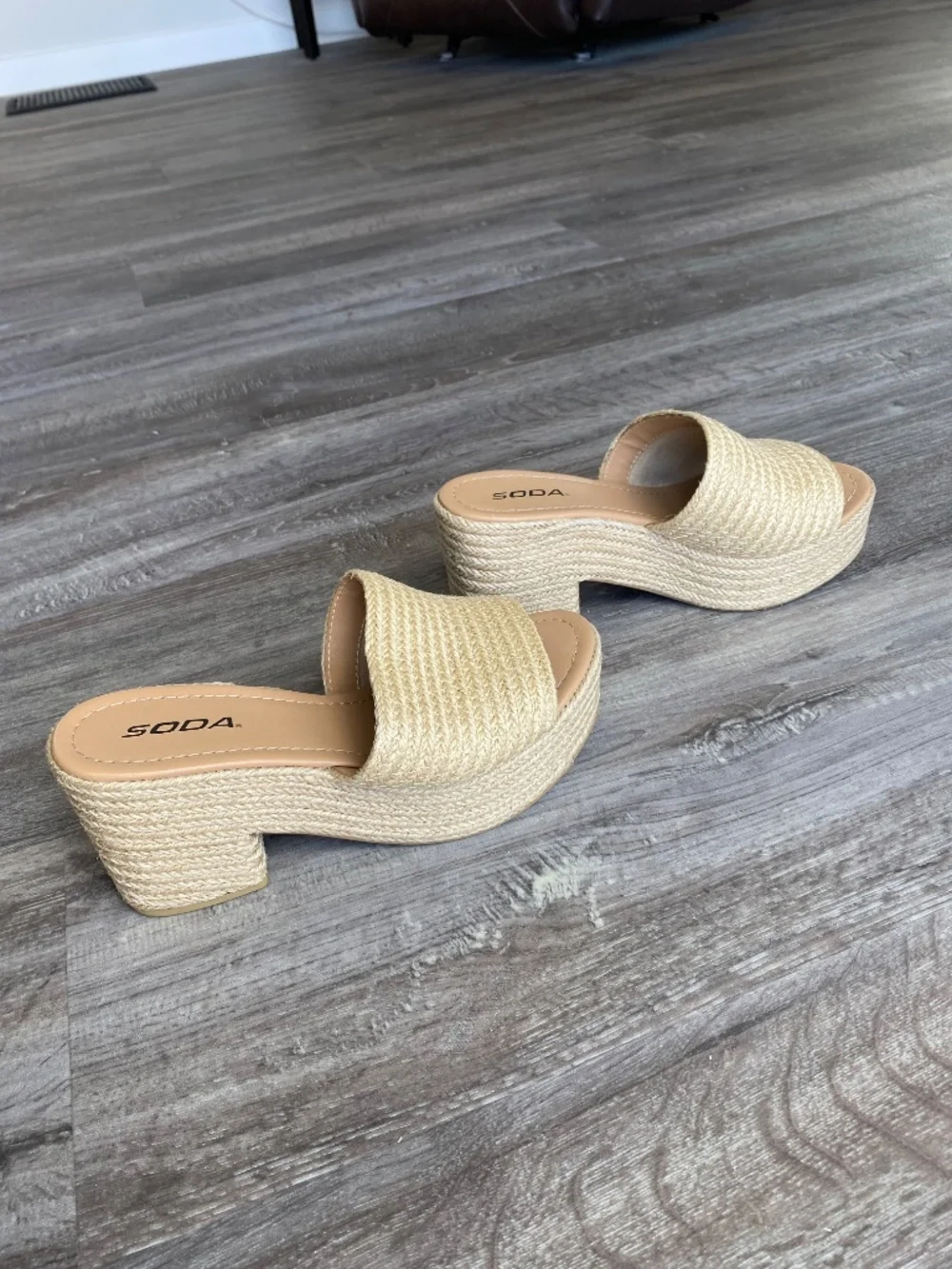 Soda Espadrille Slide Wedge Sandals 8.5